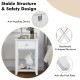 White storage end bedside nightstand featuring a slide-out drawer and bottom shelf for convenient storage.